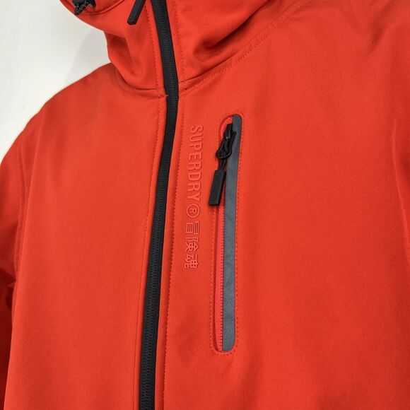 Superdry Jacket Men Large Red Black Zip Up Windbreaker Honeycomb Lined Outdoor - Picture 9 of 16